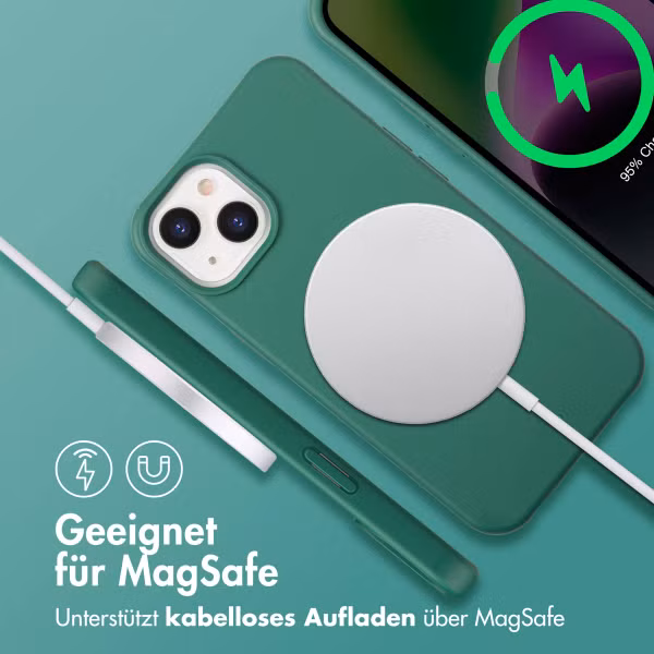 imoshion Color Backcover mit abnehmbarem Handykette und MagSafe Apple iPhone 14 - Dunkelgrün