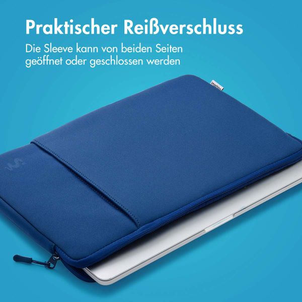 imoshion Laptop Hülle mit Fach 15-16 Zoll - Laptop Sleeve - Cobalt Blue