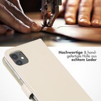 Selencia Echtleder Klapphülle Apple iPhone 11 - Greige
