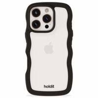 Holdit Wavy Case für das iPhone 16 Pro - Black / Transparent