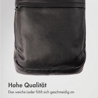 Accezz Leather Laptop Rucksack 16 Zoll - Schwarz