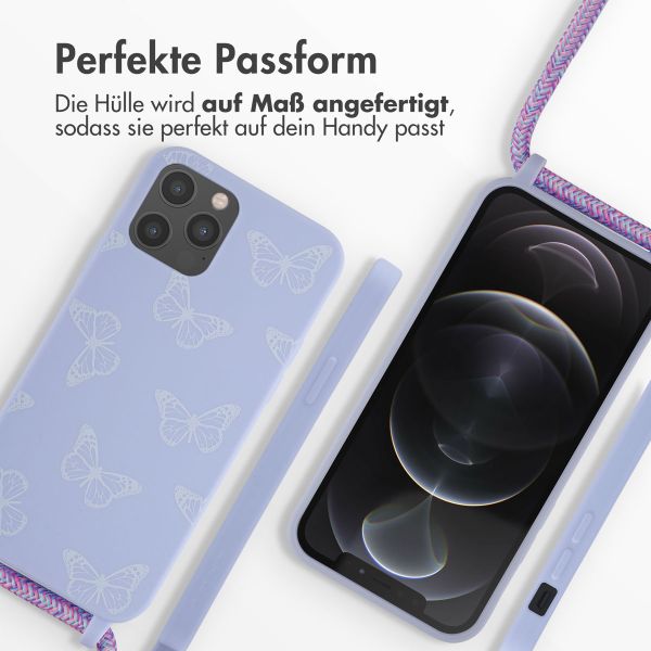 imoshion Silikonhülle design mit Band für das iPhone 12 (Pro) - Butterfly