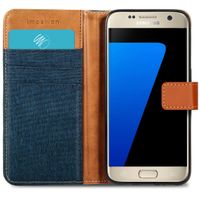 imoshion Luxuriöse Canvas-Klapphülle Samsung Galaxy S7 - Dunkelblau