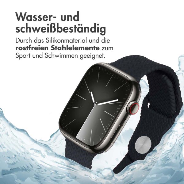 imoshion Geflochtenes Silikonarmband für das  Apple Watch Series 1 t/m 11 / SE / Ultra (44/45/46/49 mm) - Schwarz
