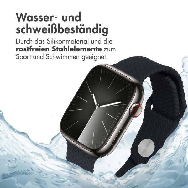 imoshion Geflochtenes Silikonarmband für die Apple Watch Series 1 bis 10 / SE / Ultra (2) (44/45/46/49 mm) - Schwarz