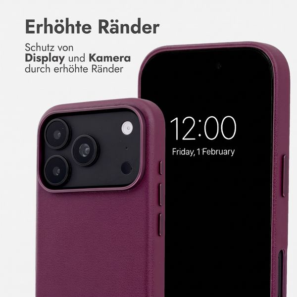 Accezz MagSafe Leather Backcover Apple iPhone 18 Pro Max / 17 Pro Max - Heath Purple