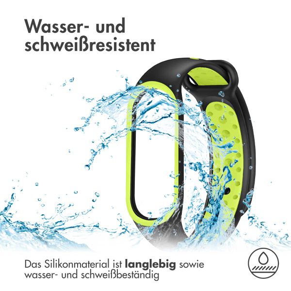 imoshion Silikonband Sport für das Xiaomi Mi Band 5 / 6 - Schwarz / Lime