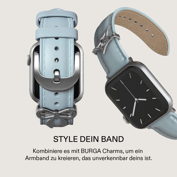 Burga Armband aus echtem Leder für Apple Watch | 38/40/41/42 mm - Dream / Silver