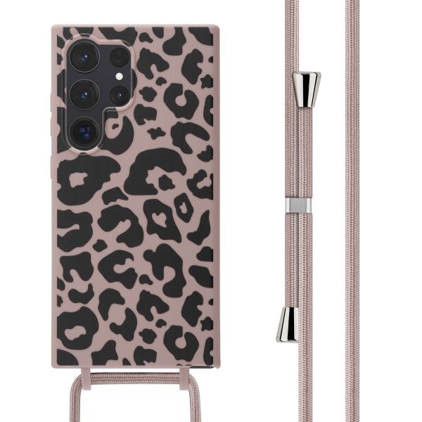 imoshion Silikonhülle design mit Band für das Samsung Galaxy S24 Ultra - Animal Pink