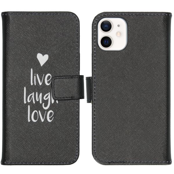 imoshion Design TPU Klapphülle iPhone 12 Mini - Live Laugh Love