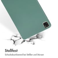 Accezz Liquid Silicone Back Cover mit Stifthalter Apple iPad Pro 11 (2022 / 2021 / 2020 / 2018) - Dunkelgrün