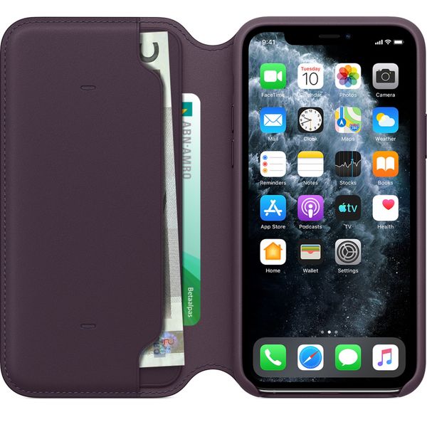 Apple Leather Folio Klapphülle Violett für das Apple iPhone 11 Pro