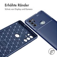 imoshion Carbon-Hülle für das Motorola Moto G60s - Blau