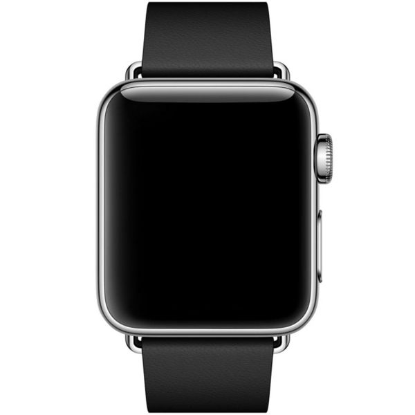 Apple Leather Band Modern Buckle für das  Apple Watch Series 1 t/m 9 / SE (38/40/41 mm) | Series 10 / 11 (42 mm) - Größe S - Black