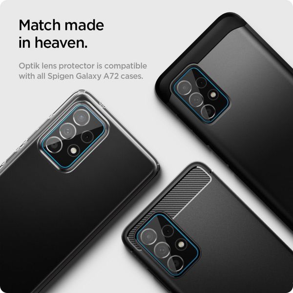 Spigen GLAStR Kameraprotektor Glas 2Pack Galaxy A72 - Schwarz