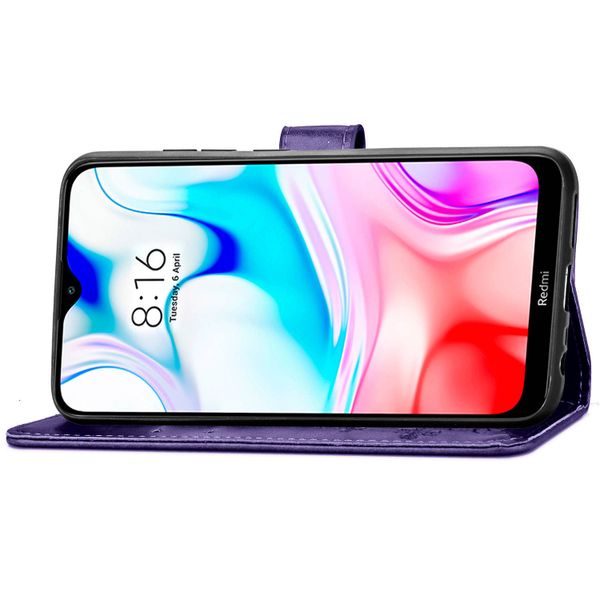 Kleeblumen Klapphülle Xiaomi Redmi 8 - Violett