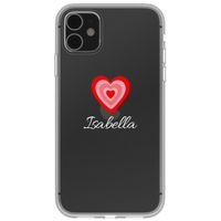 Personalisierte Hülle mit Herz Apple iPhone SE (2022 / 2020) / 8 / 7 - Transparent
