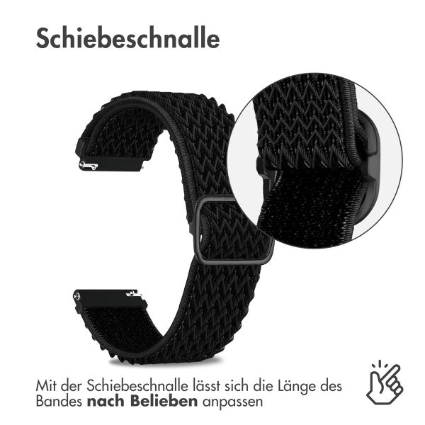 imoshion Elastisches Nylonarmband -   Universelle 18 mm Anschluss - Schwarz