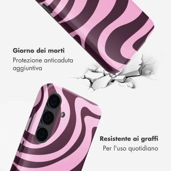 Selencia Vivid Rückabdeckung mit MagSafe Samsung Galaxy S24 - Wavy Swirl Pink Plum