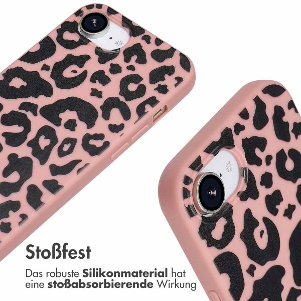 imoshion Silikonhülle design mit Band iPhone 16e - Animal Pink