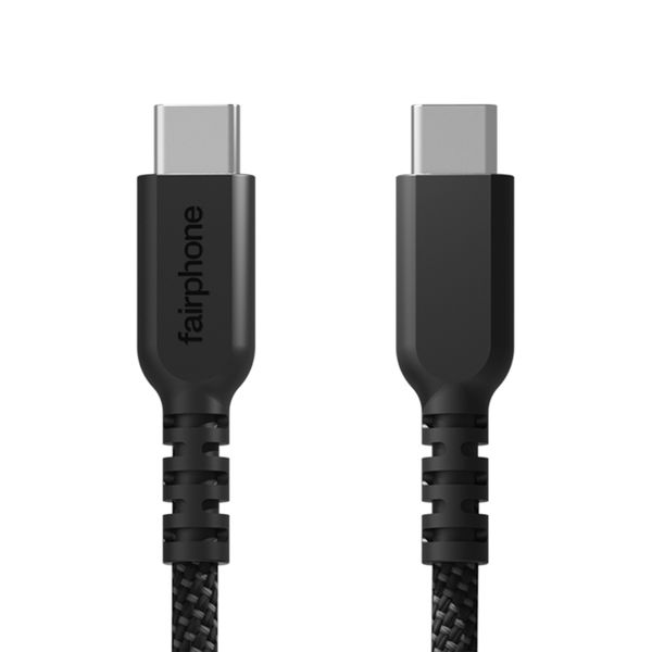 Fairphone LongLife USB-C-zu-USB-C/USB-A Ladekabel - 240W - 2.5 Meter - Schwarz