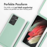 imoshion Silikonhülle mit Band für das Samsung Galaxy S21 Ultra - Mintgrün