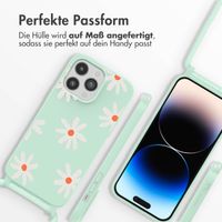 imoshion SilikonHülle design mit Band Apple iPhone 14 Pro - Green Flower Distance