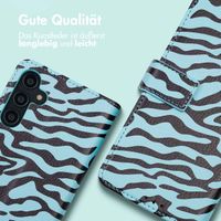imoshion Design Klapphülle Samsung Galaxy A14 (5G/4G) - Black Blue Stripes