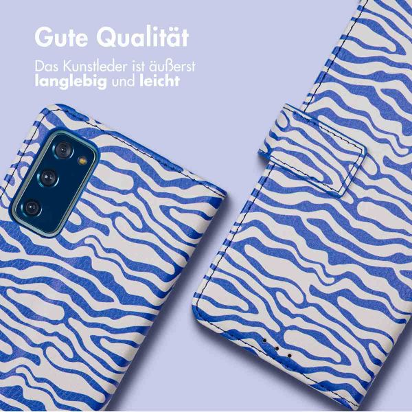 imoshion ﻿Design Klapphülle für das Samsung Galaxy S20 FE - White Blue Stripes