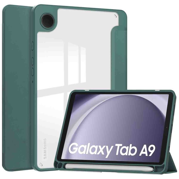 imoshion Trifold Hardcase Klapphülle für das Samsung Galaxy Tab A9 8.7 Zoll - Grün