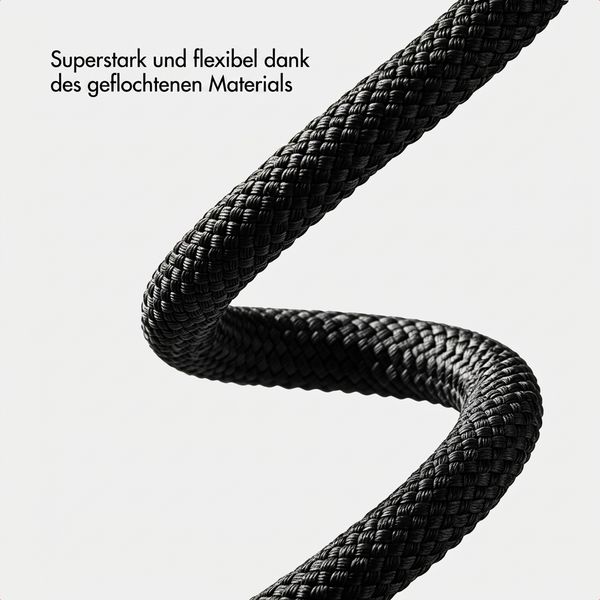 imoshion Braided USB-C-zu-USB-C-Kabel 100 W - 0,25 Meter - Schwarz