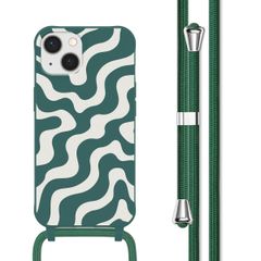 imoshion SilikonHülle design mit Band Apple iPhone 13 - Petrol Green Groovy