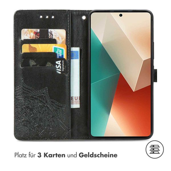 imoshion Mandala Klapphülle für das Xiaomi Redmi Note 13 Pro (5G) / Poco X6 - Schwarz