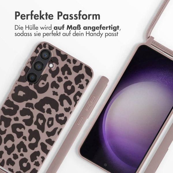 imoshion Silikonhülle design mit Band für das Samsung Galaxy S23 FE - Animal Pink