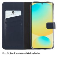 Selencia Echtleder Klapphülle Samsung Galaxy S25 FE - Blau