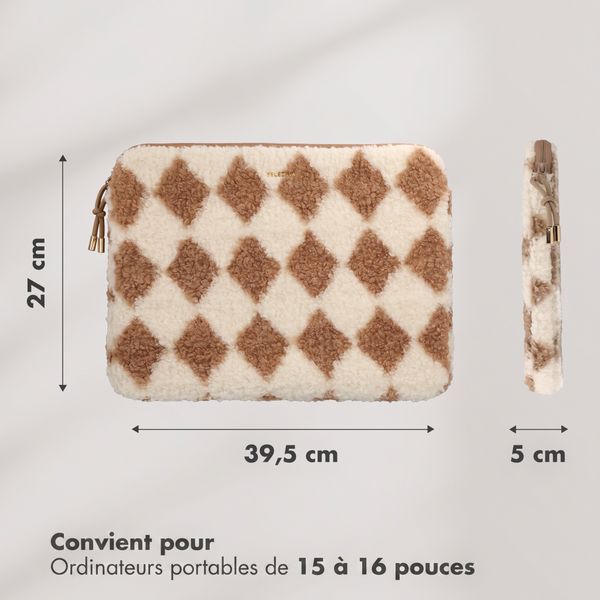 Selencia Teddy Laptop Hülle 15-16 Zoll - Laptop Sleeve - Checks