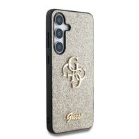 Guess 4G Metal Logo Back Cover mit Glitter Samsung Galaxy S25 Plus - Gold