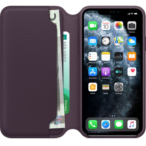 Apple Leather Folio Klapphülle Violett für das Apple iPhone 11 Pro Max