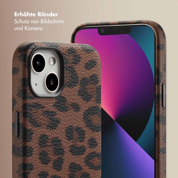 Selencia Sabi Backcover Leopardenmuster mit MagSafe Apple iPhone 13 - Mocha Brown