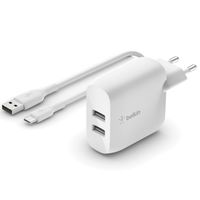 Belkin Boost↑Charge™ ﻿Dual USB Wand-Ladegerät + USB-C Kabel - 24W