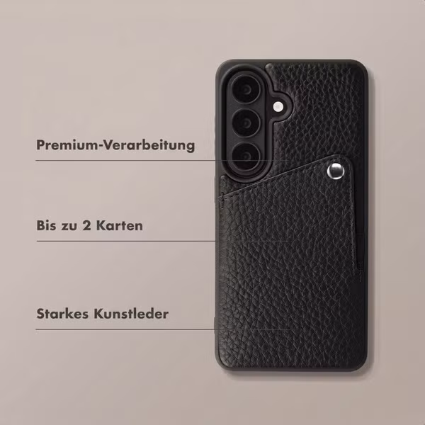 Selencia Riva Back Cover mit Kartenfach Samsung Galaxy S26 Plus - Schwarz