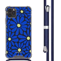 imoshion Design Hülle mit Band Apple iPhone 11 Pro - Cobalt Blue Flowers Connect