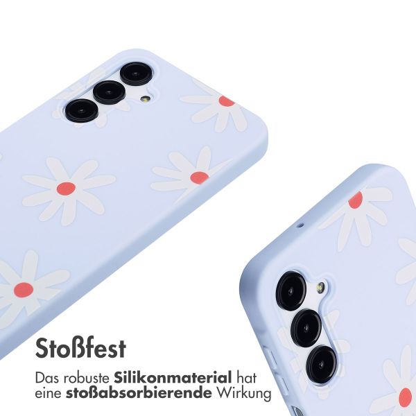 imoshion Silikonhülle design mit Band für das Samsung Galaxy A16 5G - Lila Flower Distance