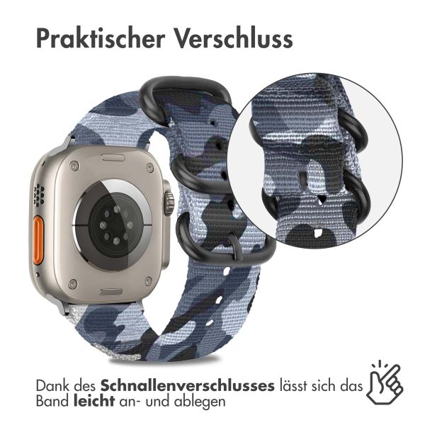 imoshion Nylonarmband für das Apple Watch Series 1-10 / SE / Ultra (2) - 42/44/45/46/49 mm - Dunkelgrau