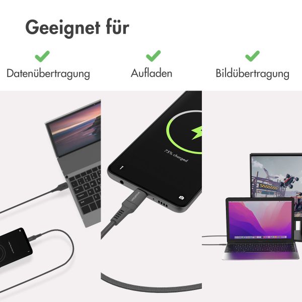 imoshion USB-C-auf-USB-C-Kabel – 100 Watt – 2 Meter – Schwarz