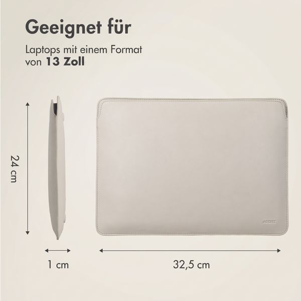 Accezz Leather Laptop Hülle Apple MacBook 13 Zoll - Laptop Sleeve - Beige