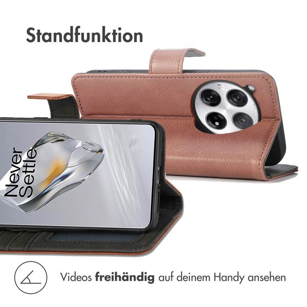 imoshion Luxuriöse Klapphülle OnePlus 12 - Braun