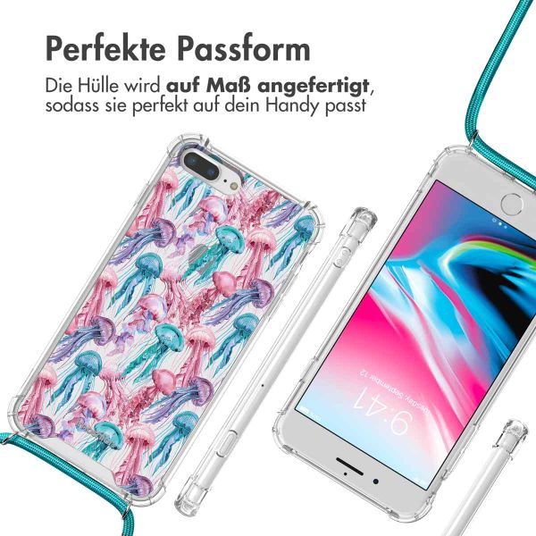 imoshion Design Hülle mit Band Apple iPhone 8 Plus / 7 Plus - Jellyfish Watercolor