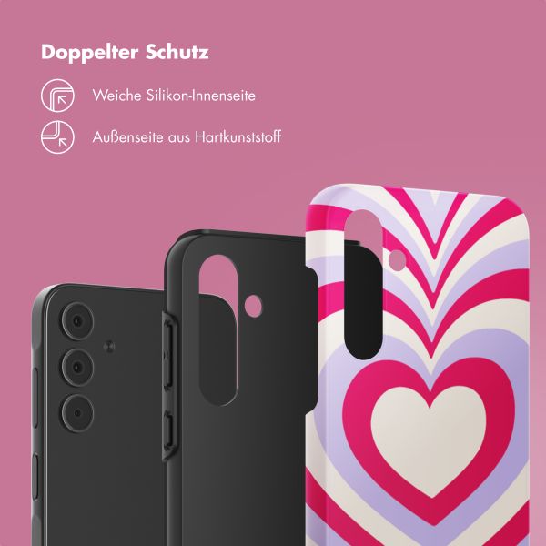 Selencia Vivid Backcover Samsung Galaxy A55 - Double Hearts Rubine Red Lilac