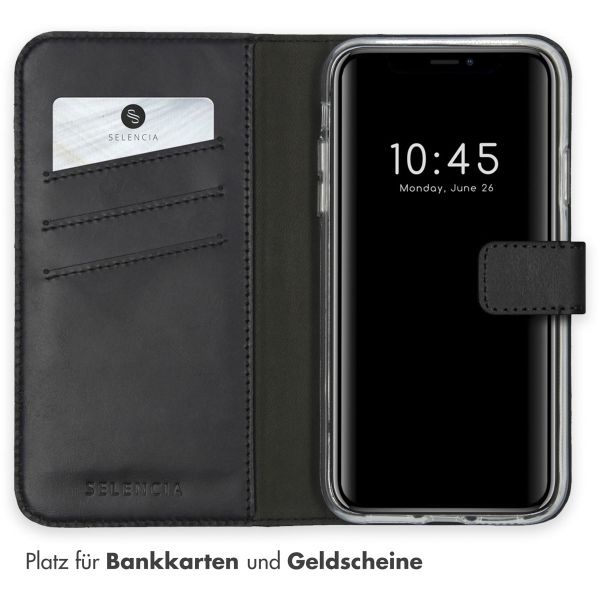 Selencia Echtleder Klapphülle Apple iPhone X / Xs - Schwarz